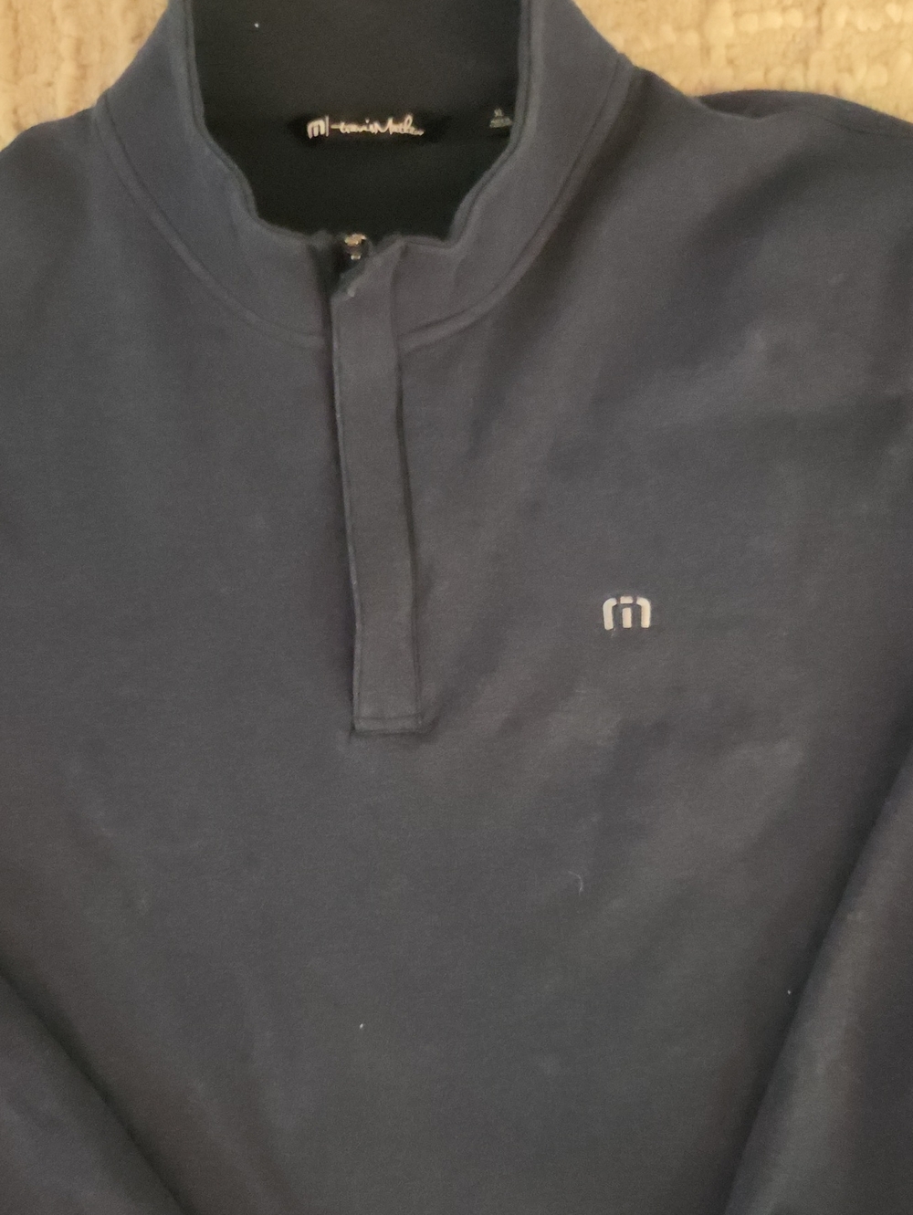 TravisMathew Cloud 2.0 Quarter Zip Pullover Navy Heather Men's Size XL NWOT